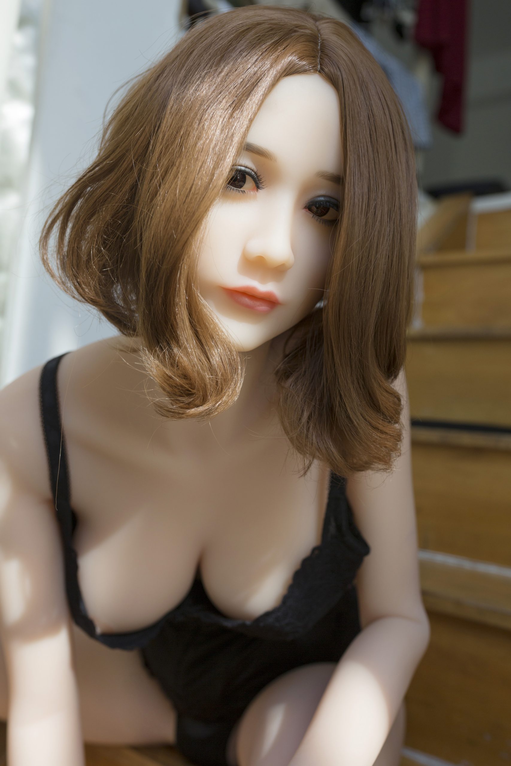 168cm/5ft6 D-cup Asian Black Camisole Sex Doll Quinn #JS168-85 - Image 8